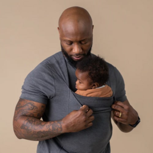 Lalabu Dad Shirt | Original Babywearing T-Shirt with Kangaroo Pouch | Baby Wrap Carrier for Newborns & Infants | Baby Wrap Carrier for Newborns | Essential for new Dads