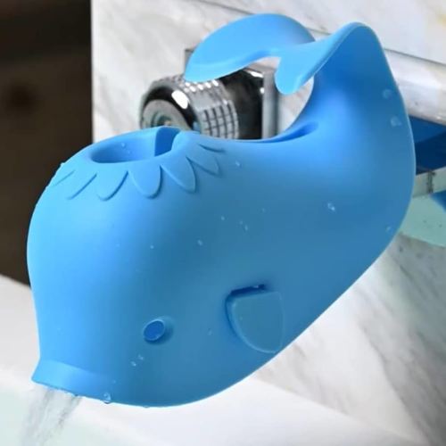 Faucet Cover Bathtub Baby Whale Spout Cover Soft and Safety for Kids Blue