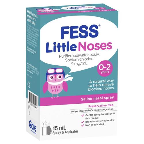 Fess Little Noses Saline Nose Spray + Aspirator 15ml
