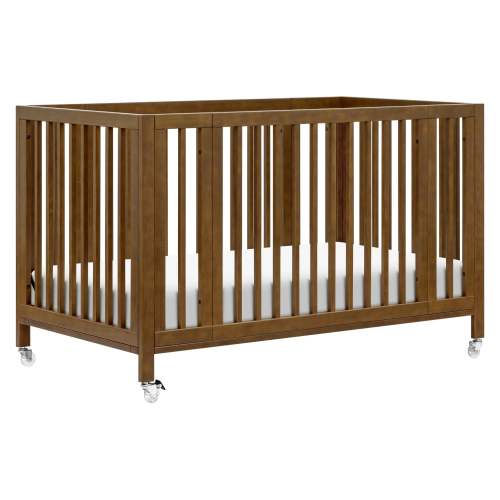 Babyletto Rolli 9-in-1 Convertible All-Stages Crib with Bassinet & Toddler Bed Conversion Kits - Natural Walnut