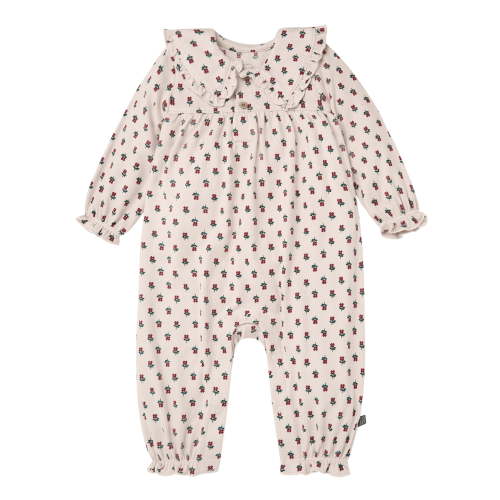Modern Moments by Gerber Baby Girl Long Sleeve Romper with Ruffle Collar, Sizes 0/3 Months - 24 Months