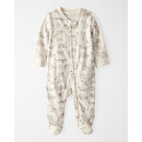 Baby Organic Cotton Animal-Print Sleep & Play Pajamas