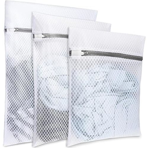 Mesh Laundry Bags for Delicates(Honeycomb), 3 Pcs Laundry Bags Mesh Wash Bags in 3 Sizes(1 Large, 1 Medium, 1 Small), Lingerie Bags for Washing Delicates, Garment Bag for Washing Machine