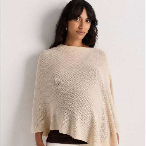 Lightweight Cotton Cashmere Nursing Shawl in Heather Oatmeal