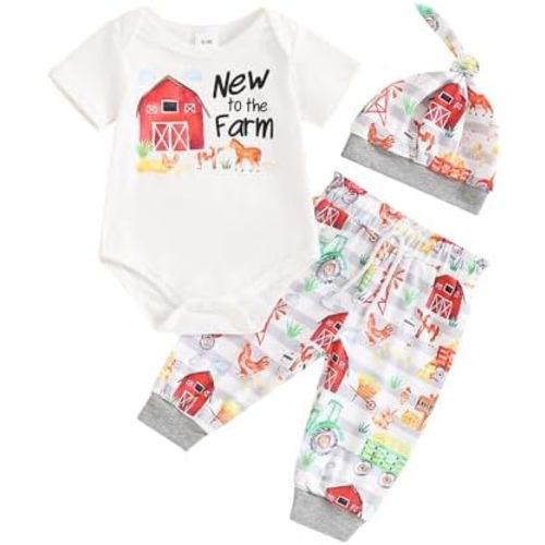 Baby Clothes Newborn Boy Girl Romper Pants Hat Coming Home Outfits