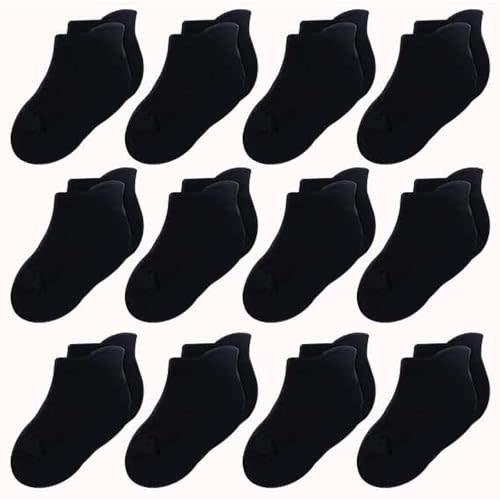 CozyWay Baby & Toddler Socks Ankle Comfy Cotton Socks For Girls and Boys No Show Infant - 12 Pack