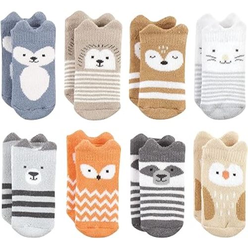 Hudson Baby Baby Girls' Cotton Rich Newborn and Terry Socks