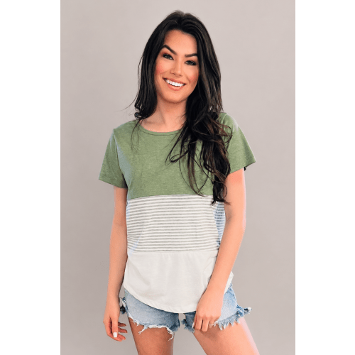 Nursing T-Shirt- 3 Block Colorblock- Green – Nursing Queen
