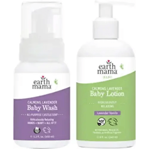 Earth Mama Bathtime Bundle | Calming Lavender Baby Wash & Moisturizing Calendula Lotion