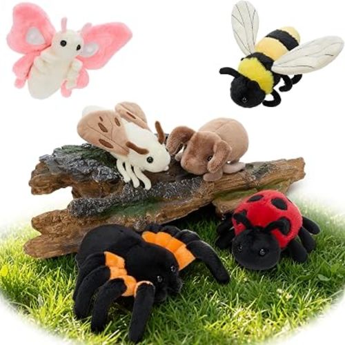 MorisMos Bug Plush Set, 6 Pack 6 Inch Insect Stuffed Animals for Kids