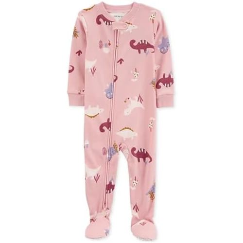 Carter's Girls' 1-Piece 100% Snug Fit Footie Sleeper PJs