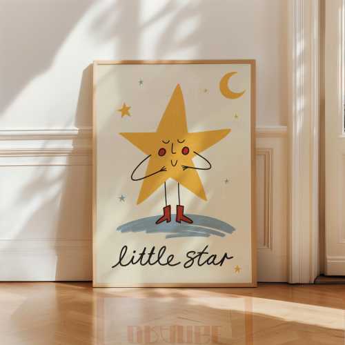 Little Star Nursery Wall Art Print | Baby Room Decor | Neutral Nursery Decor | Children's Bedroom Wall Art