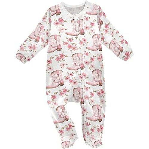Baby One-Piece Footies Sleeper Pjs Footed Bodysuit Rompers Zipper for Boys Girls 3M