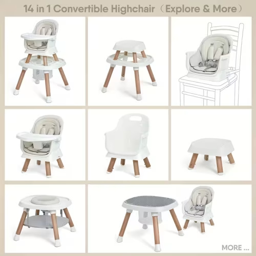 14 in 1 high chair babies featuring a convertible - Temu