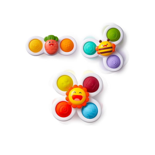 LiKee Strong Suction Cup Fidget Rotating Sensory Bath Toys for Baby
