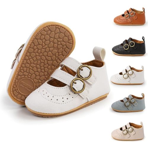 Meckior Infant Baby Girls Soft Sole Bowknot Princess Wedding Dress Mary Jane Flats Prewalker Newborn Light Baby Sneaker Shoes