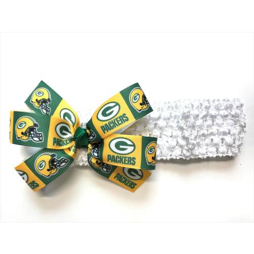 Baby Girls Green Bay Packers Headband Green Bay Packers Football NFL Hair Bow For Newborn Girl Hair Accessories