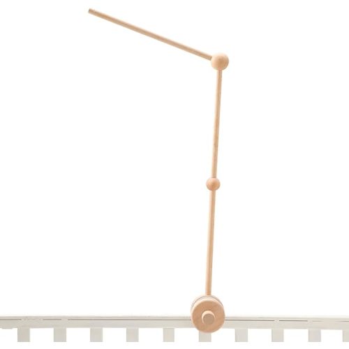Crib Mobile Arm Wooden Mobile for Crib Arm 27 Inch Baby Crib Mobile Arm for Hanging Baby Toys 100% Natural Beech Wood Mobile Crib Arm with Strong Anti Slip Attachment Crib Mobile Arm for Nursery Décor (Updated Arm)