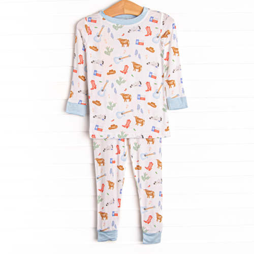 Howdy Texas Bamboo Pajama Set, Blue – Stitchy Fish