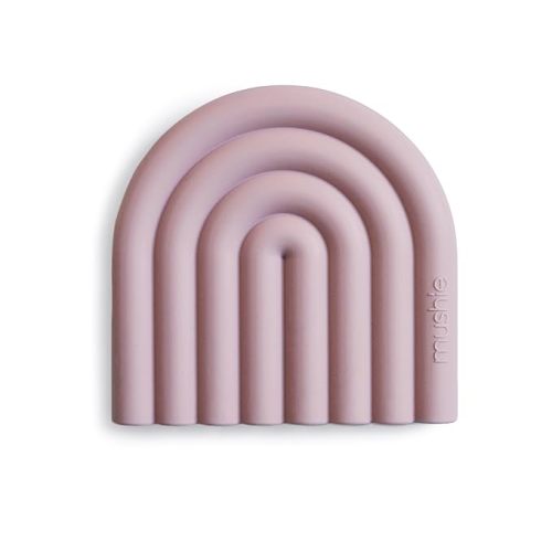 mushie Silicone Baby Teether Toy | Rainbow (Mauve)