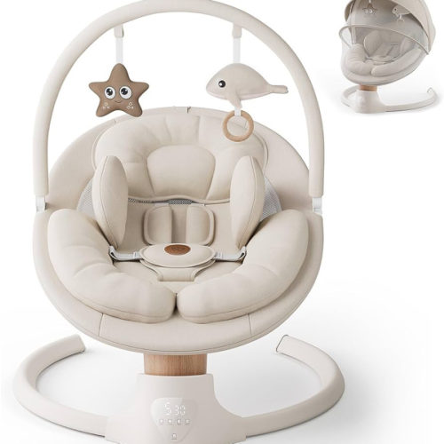 Amazon.com : Baby Swings for Infants, FasonBaby Electric Baby Swing with 10 Preset Melodies, 5 Speeds, Remote Control and Bluetooth - Portable Infant Swing for Indoor and Outdoor(Beige) : Baby
