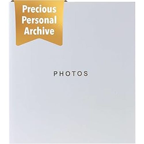 Kiera Grace 400-Pocket Jocelyn Simple & Classic Photo Album for Home & Office with CD Storage Pocket, 13.19"x12.01"x1.5" to Display 400 4"x6" Pictures, Gray