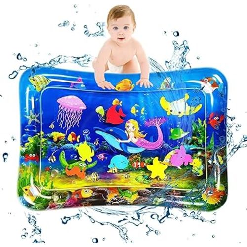 Baby Water Play Mat Water pad Can Be Used All Seasons for Infants Toddlers Early Development Activities Inflatable Tummy Time Water Mat for 3-48 Months Baby Toys Play mat for Baby's Stimulation Growth