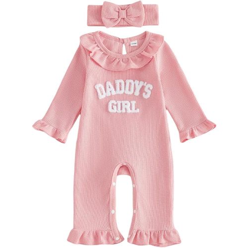 Infant Baby Girl Fall Outfit Romper Jumpsuits Newborn Waffle Clothes