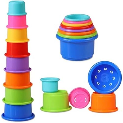 Stacking Toys for Toddlers 1-3 Year Old, Baby Montessori Stacking Cups for Babies