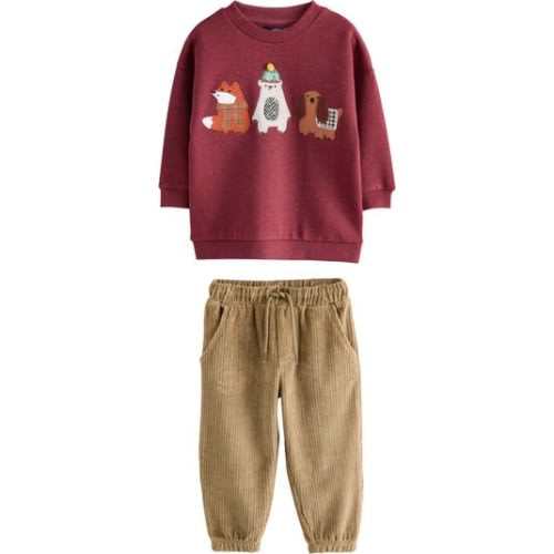 Kids' Animal Appliqué Sweatshirt & Corduroy Pants Set, 12-18M
