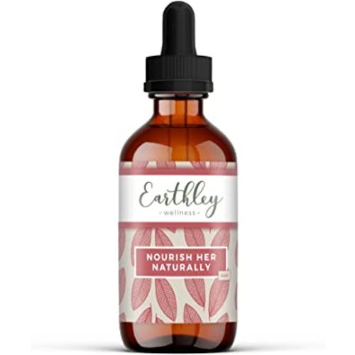 Earthley Wellness Nourish Her Naturally, Liquid Botanical Multivitamin for Women with Raspberry Leaf, Dandelion Leaf, Alfalfa, and Nettles, Supports Energy, Gut Health, and Wellness (4oz, Nourish Her)