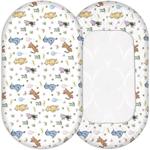 1 Pcs The Winnie Baby Bassinet Sheet, Pooh Toddler Mattress Sheets, Crib Sheets for Baby Boys or Girls, Soft and Comfortable Baby Bed Sheet, Ideal Gift for New Parents, 32x16 Inch