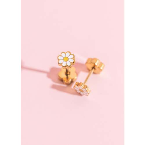 Earrings - White Tiny Daisy