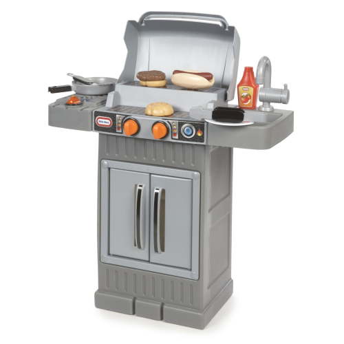 Little Tikes Cook 'n Grow 8-Piece BBQ Grill Playset, Gray, for Kids 2+