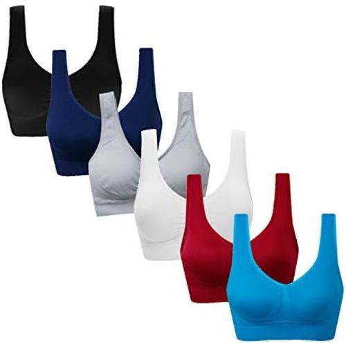 Vermilion Bird Women's 3 Pack Seamless Comfortable Sports Bra with Removable Pads