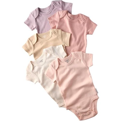 Avery 5-Pack Short Sleeve Bodysuits​ 100% Organic Cotton for Baby Boys​ & Girls