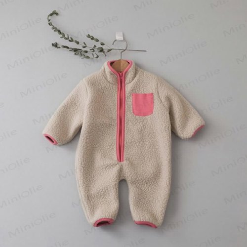 Baby Contrast Color Fleece Romper