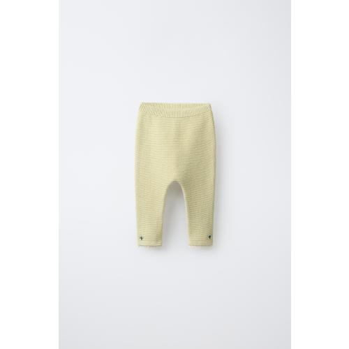 EMBROIDERED LACE KNIT PANTS - Light green | ZARA United States