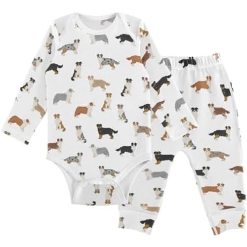 vvfelixl Baby Bodysuits Pants Sets Bernese Mountain Dog Long Sleeve Baby Clothes For Boys Girls 0-24 Months Puppy