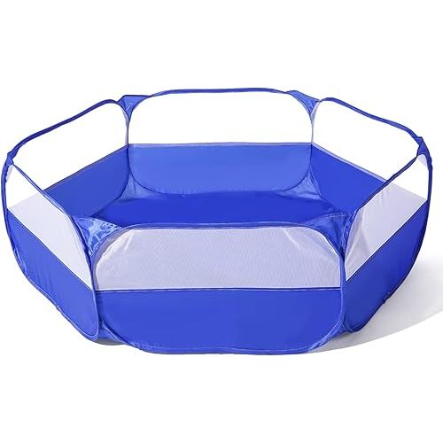 Foldable Ball Pit for Toddlers, Large Pop Up Ball Pits Kids Play Tent Crawl Playpen Ball Pool Playhouse Playpen with Storage Bag, for Boys Girls Dogs Cats Ferrets Indoor Outdoor, Blue