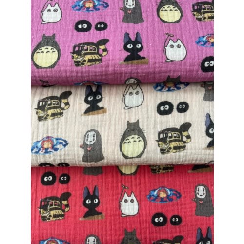 Studio Ghibli Double Gauze Fabric: 100% Cotton Muslin, 54" Wide