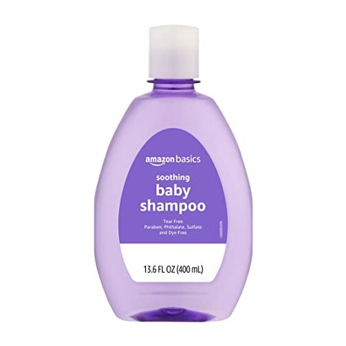 Amazon Basics Baby Shampoo, Tear-Free, Lavender & Chamomile Scented, Sulfate-Free, Paraben-Free, Pediatrician-Tested, 13.60 Fl Oz (Pack of 1)