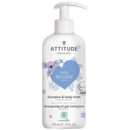 ATTITUDE Baby Shampoo and Body Wash 2-in-1, EWG Verified Hypoallergenic & Vegan, Safe For Sensitive Skin, Almond Milk, 16 Fl Oz
