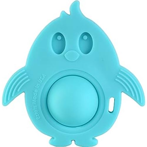 Eztotz Popz Baby Teether Toy - Made in The USA - Pop It Sensory Toys for 0-6 Months + - 100% Silicone Dimple Popper for Newborns and Infants - BPA Free