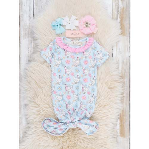 Happy Chickens Ruffle Gown