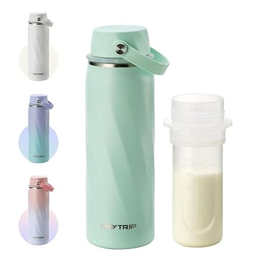 HEYTRIP 20oz Portable Breastmilk Cooler Bottle for Outdoor, Rosy Azure