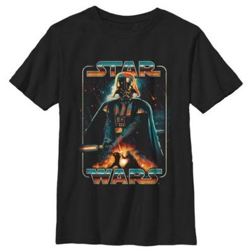 Boy's Star Wars: A New Hope Retro Darth Vader Poster T-Shirt - Black - X Small