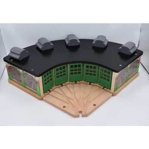 Thomas & Friends Wooden Railway Vintage Timothy Sheds Roundhouse W/ 5 Way Point