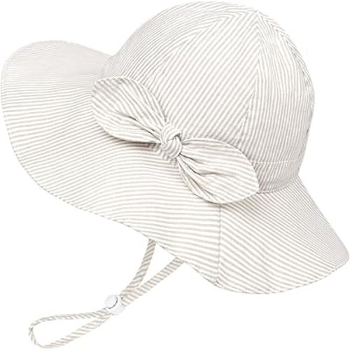 Baby Girl Sun Hat Summer Foldable Beach Hats with UPF50+ Sun Protection Wide Brim Toddler Bucket Hat Cap