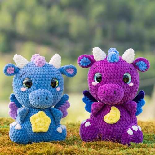 Star & Moon - Amigurumi pattern - Baby Dragon - Crochet - ENGLISH ONLY